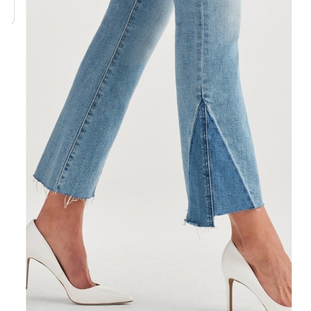 7 For Mankind High waist slim Kick Jeans step Hem - Picture 3 of 5